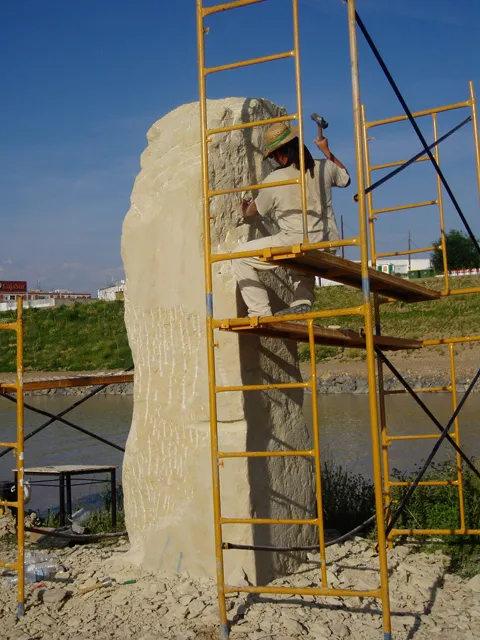 Construcción de la Isla de las Esculturas