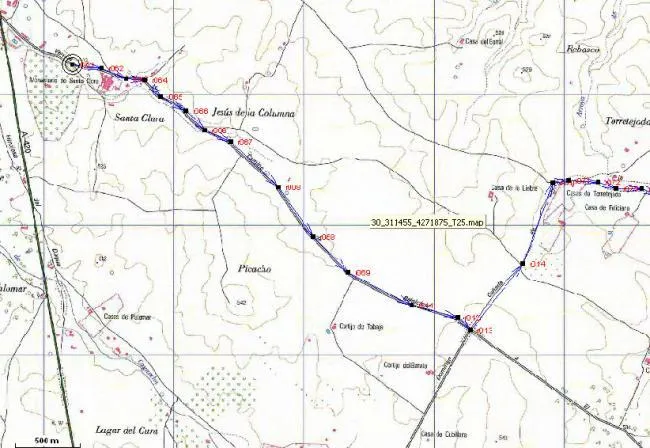 Ruta de Belalcazar a la presa de la Colada