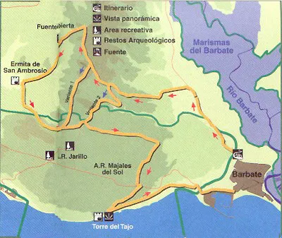 Sendero en bicicleta del Barbate, Pinar y Acantilado