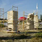 Construcción de la Isla de las Esculturas