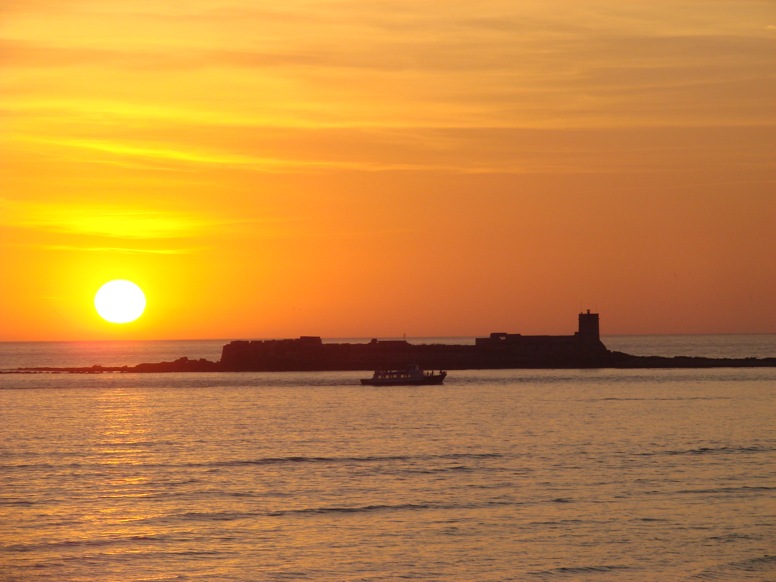 Atardecer Castillo-Sancti-Petri Chiclana (Cádiz)