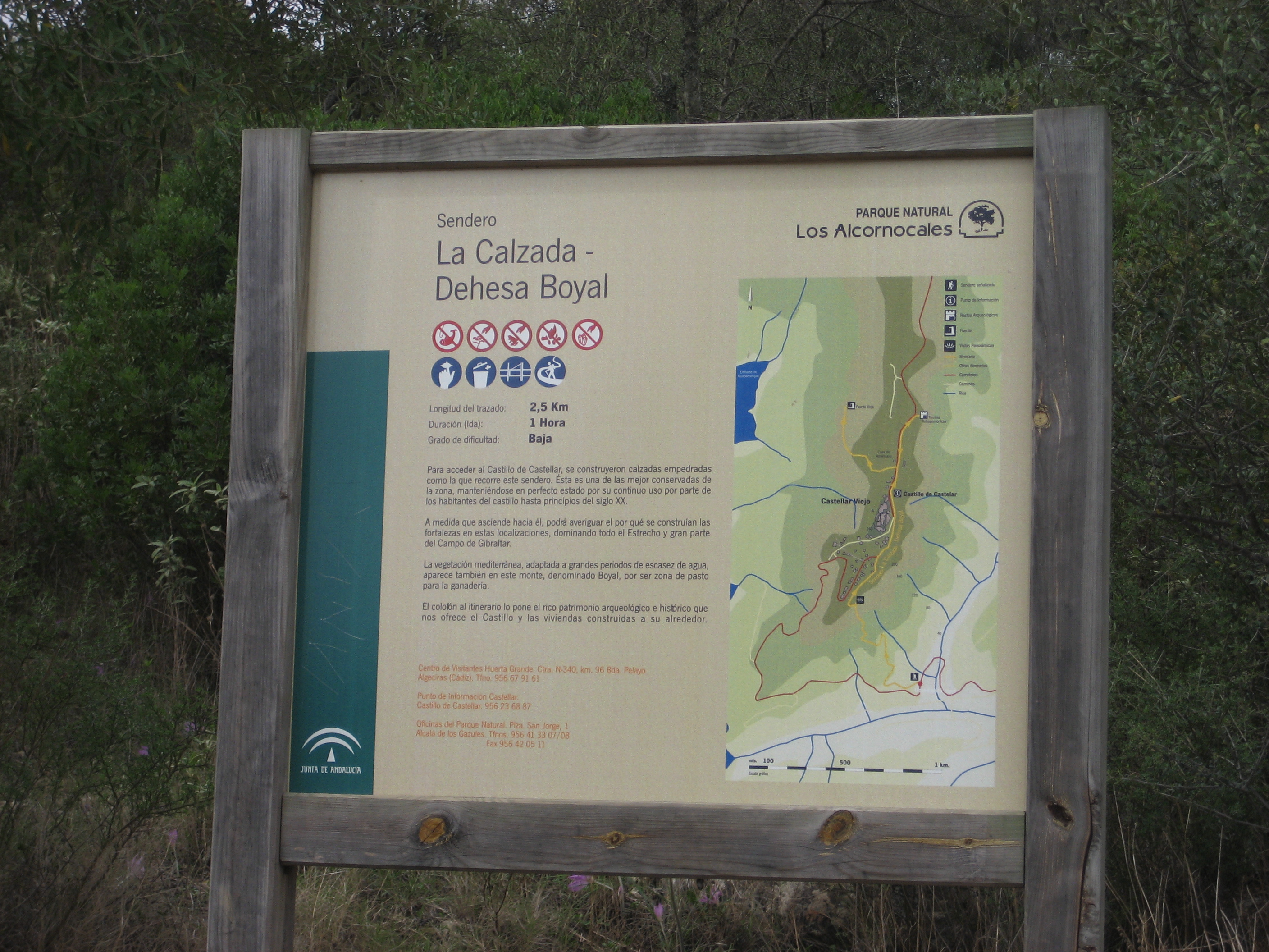 panel de la ruta
